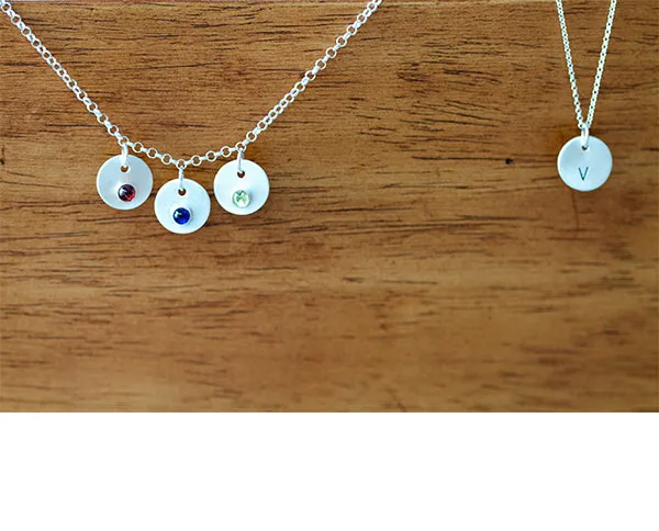 Lover's Gemstone Personalized Pendant Necklace (S0341)