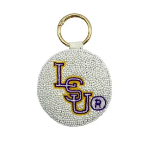 LSU TIGERS LOUISIANA STATE UNIVERSITY BEADED KEY CHAIN