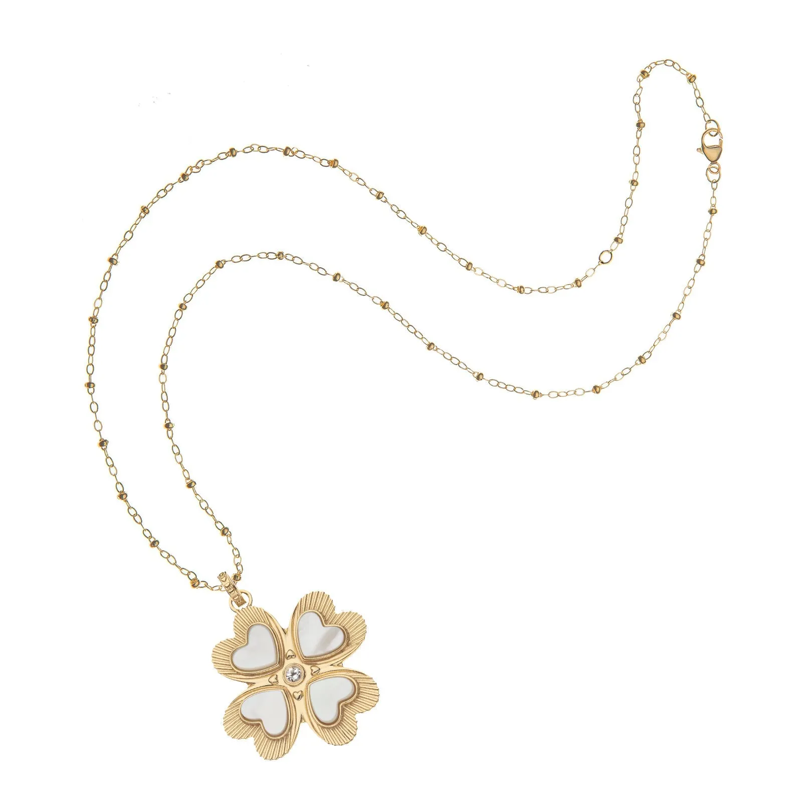 Lucky in Love Clover Pendant with Mother of Pearl