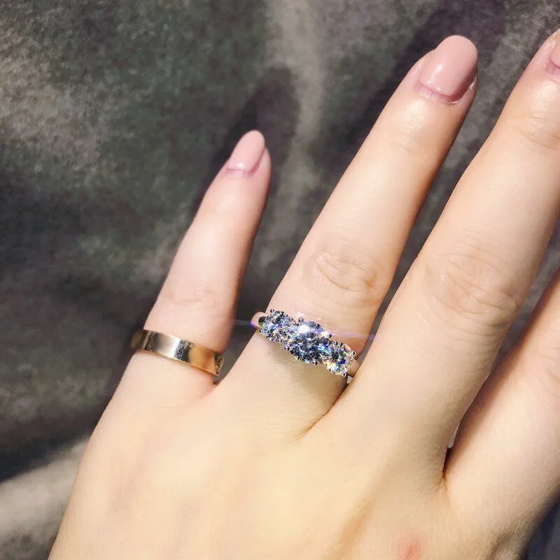 Luxury Clair Diamond Ring Engagement Women Jewelry