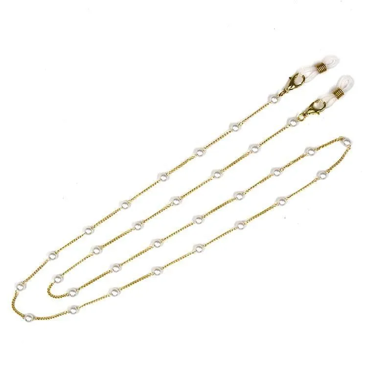 Luxury Reading Glasses Chain For Women Metal Sunglasses Casual Pearl Beaded Eyeglass Chain for Glasses