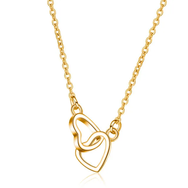 Luxury Sapphire Pendant Necklace For Women Rose Gold Wedding Jewelry