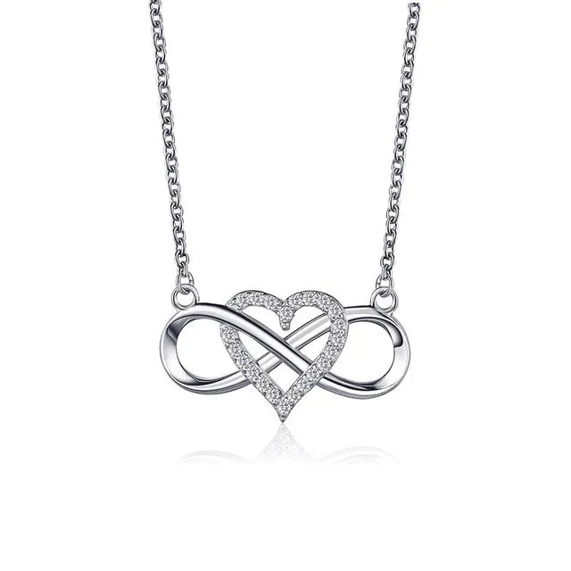 Luxury Sapphire Pendant Necklace For Women Rose Gold Wedding Jewelry