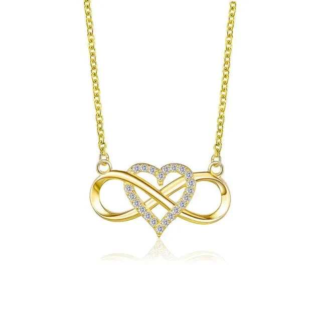 Luxury Sapphire Pendant Necklace For Women Rose Gold Wedding Jewelry