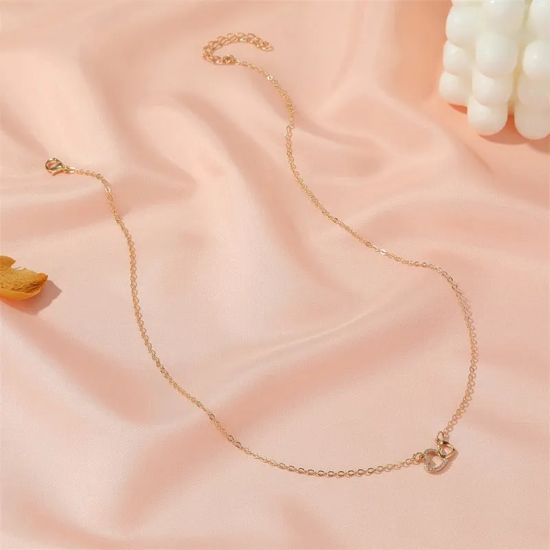 Luxury Sapphire Pendant Necklace For Women Rose Gold Wedding Jewelry