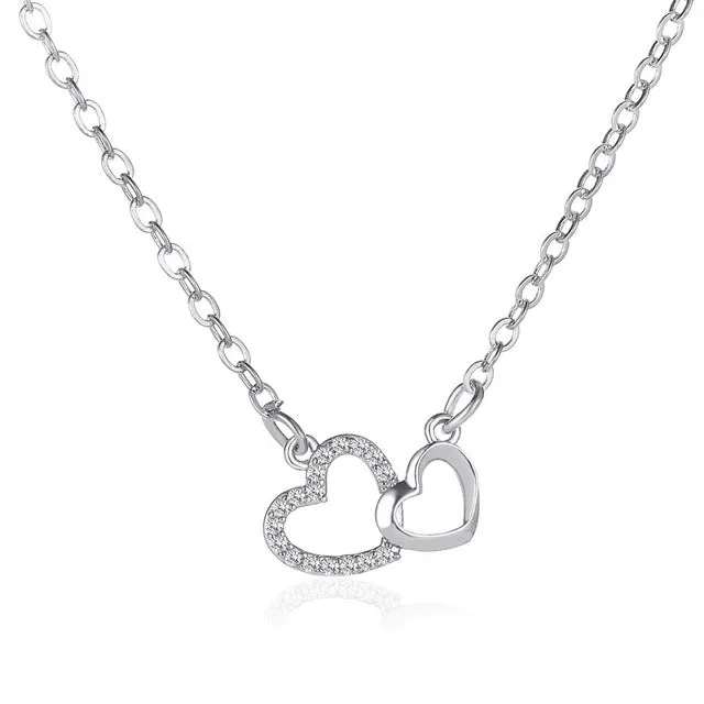 Luxury Sapphire Pendant Necklace For Women Rose Gold Wedding Jewelry