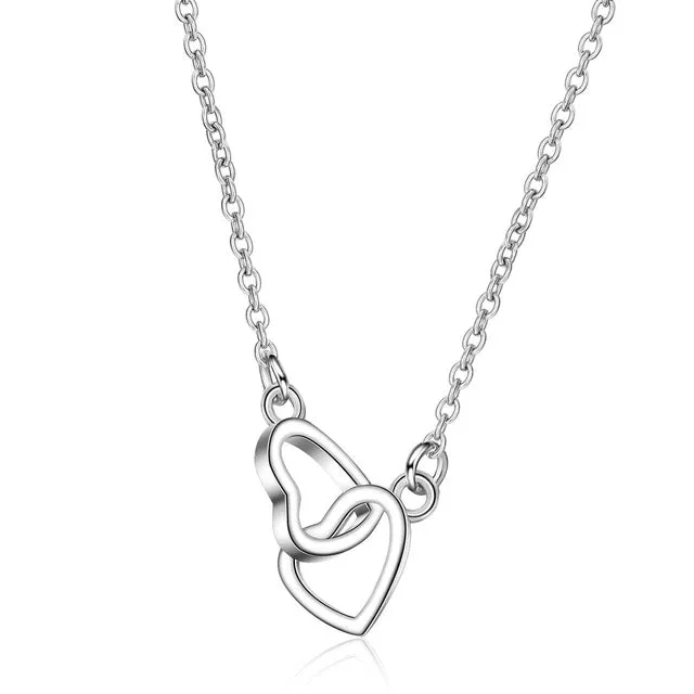 Luxury Sapphire Pendant Necklace For Women Rose Gold Wedding Jewelry