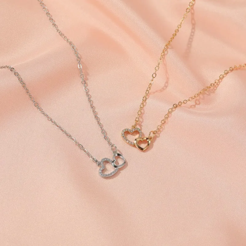 Luxury Sapphire Pendant Necklace For Women Rose Gold Wedding Jewelry