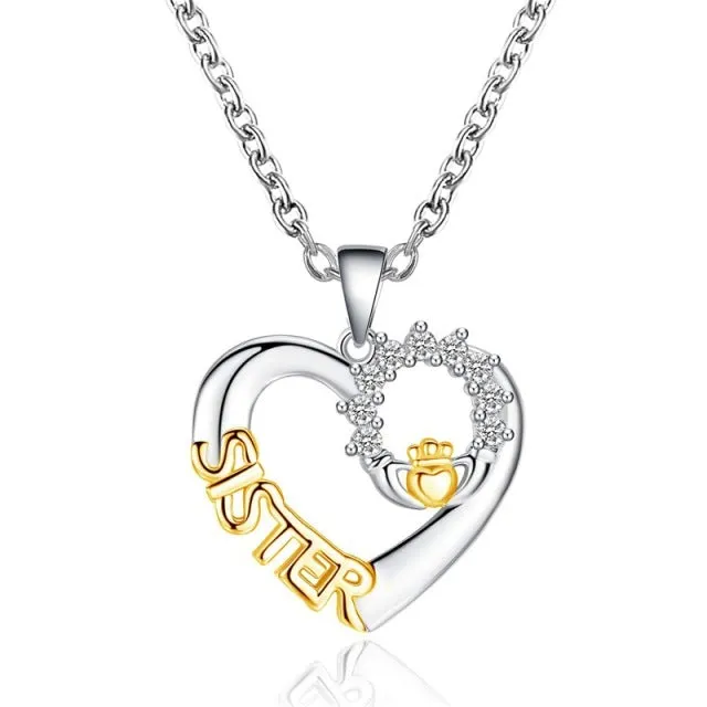 Luxury Sapphire Pendant Necklace For Women Rose Gold Wedding Jewelry