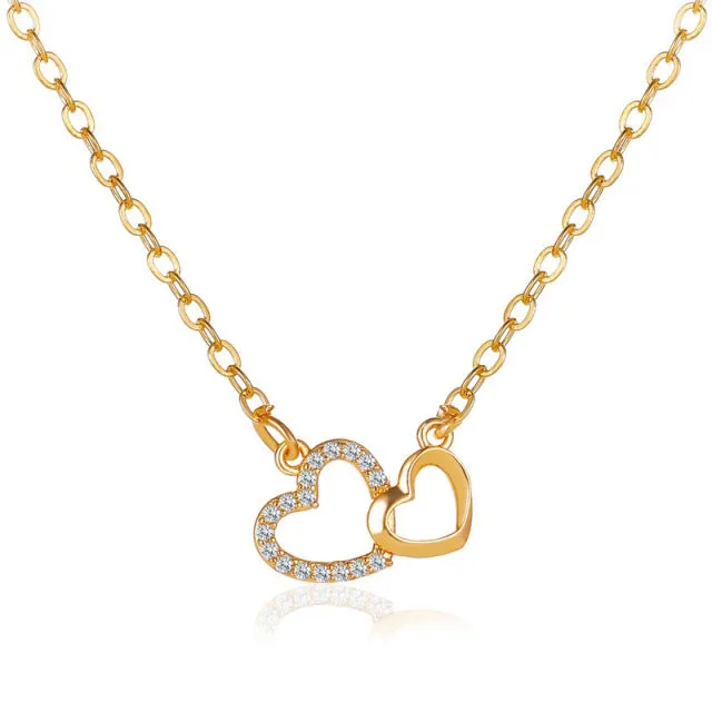 Luxury Sapphire Pendant Necklace For Women Rose Gold Wedding Jewelry
