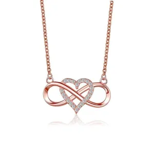 Luxury Sapphire Pendant Necklace For Women Rose Gold Wedding Jewelry