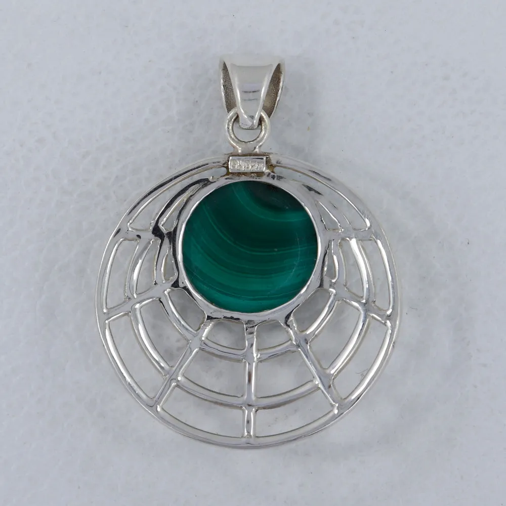 Malachite Gemstone Silver Pendant