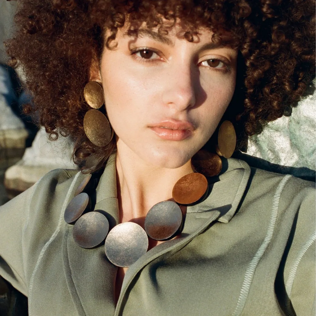 Marigold Monies Kamagong Gold Foil & Leather Necklace