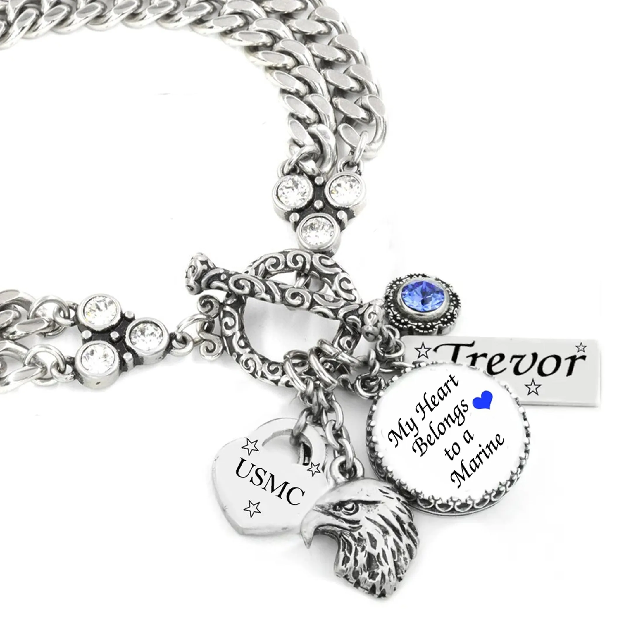 Marine Charm Bracelet Choice of Military Branch