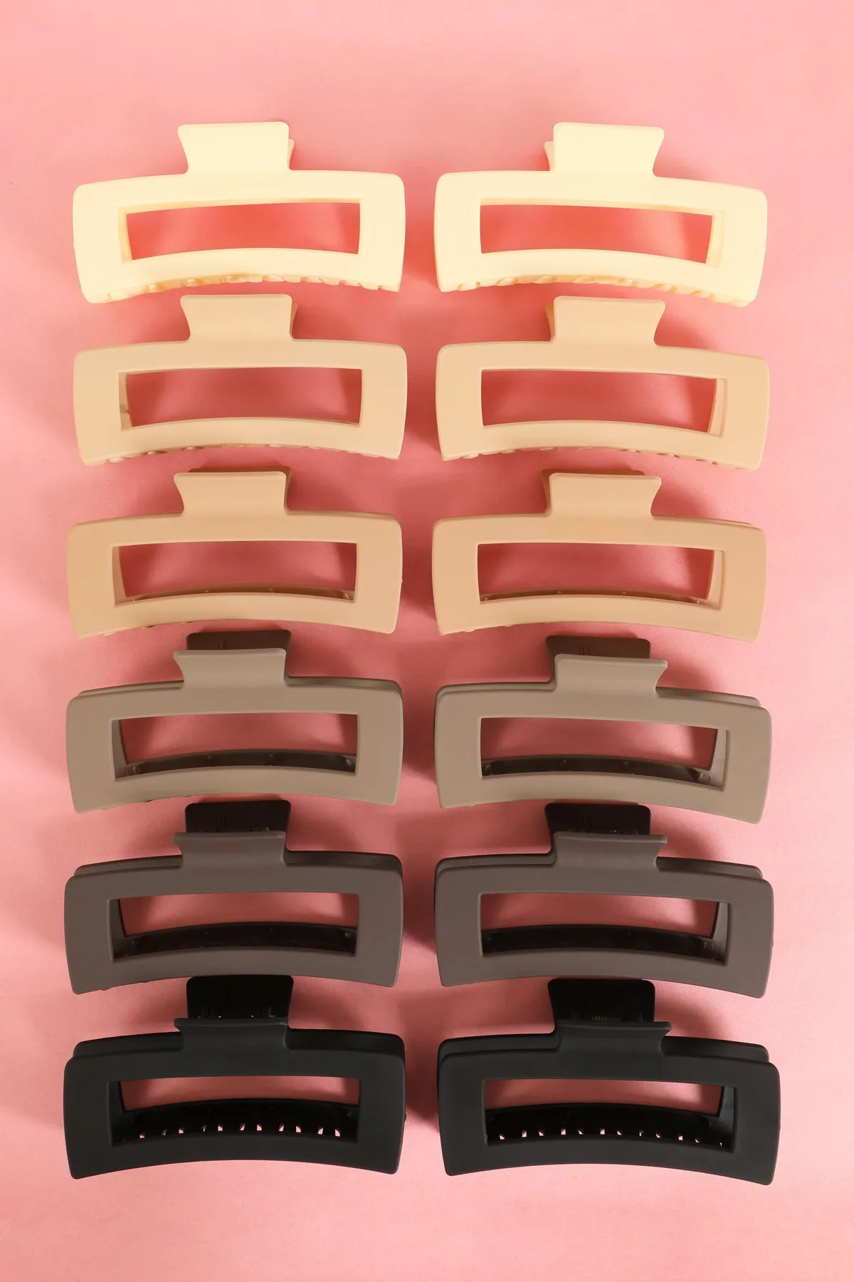 MATTE RECTANGULAR HAIR CLAW CLIPS HAIR ACCESSORIES