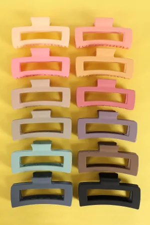 MATTE RECTANGULAR HAIR CLAW CLIPS HAIR ACCESSORIES
