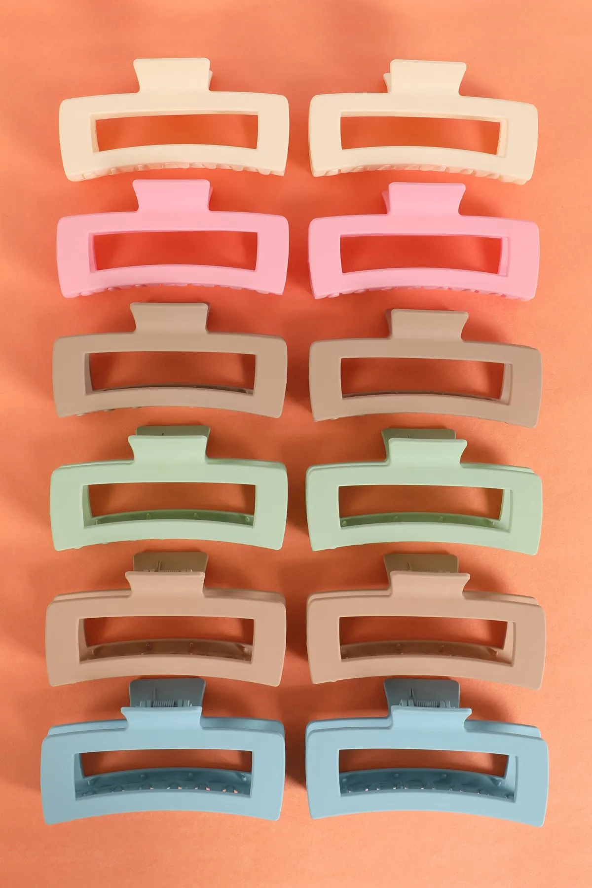 MATTE RECTANGULAR HAIR CLAW CLIPS HAIR ACCESSORIES