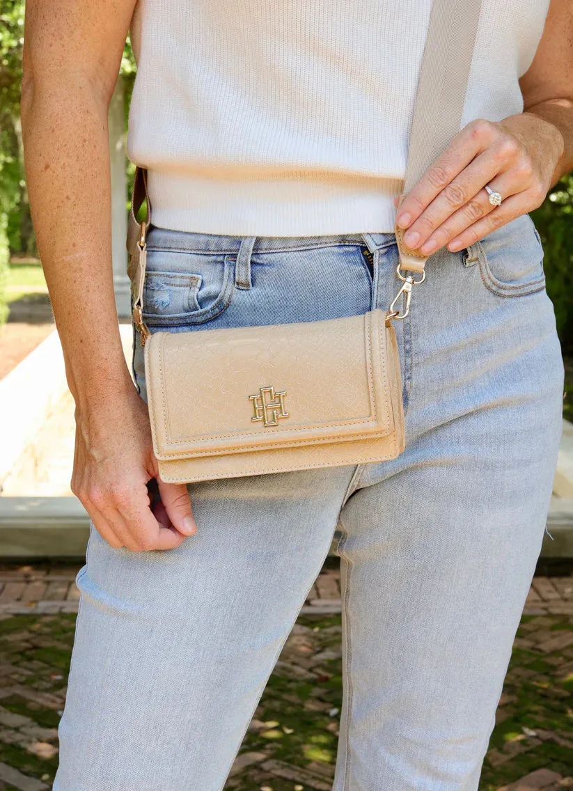 MAVERICK CROSSBODY BAG WITH POCKET-TAN ES