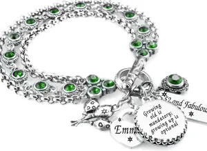 May Birthstone Bracelet in stainless steel