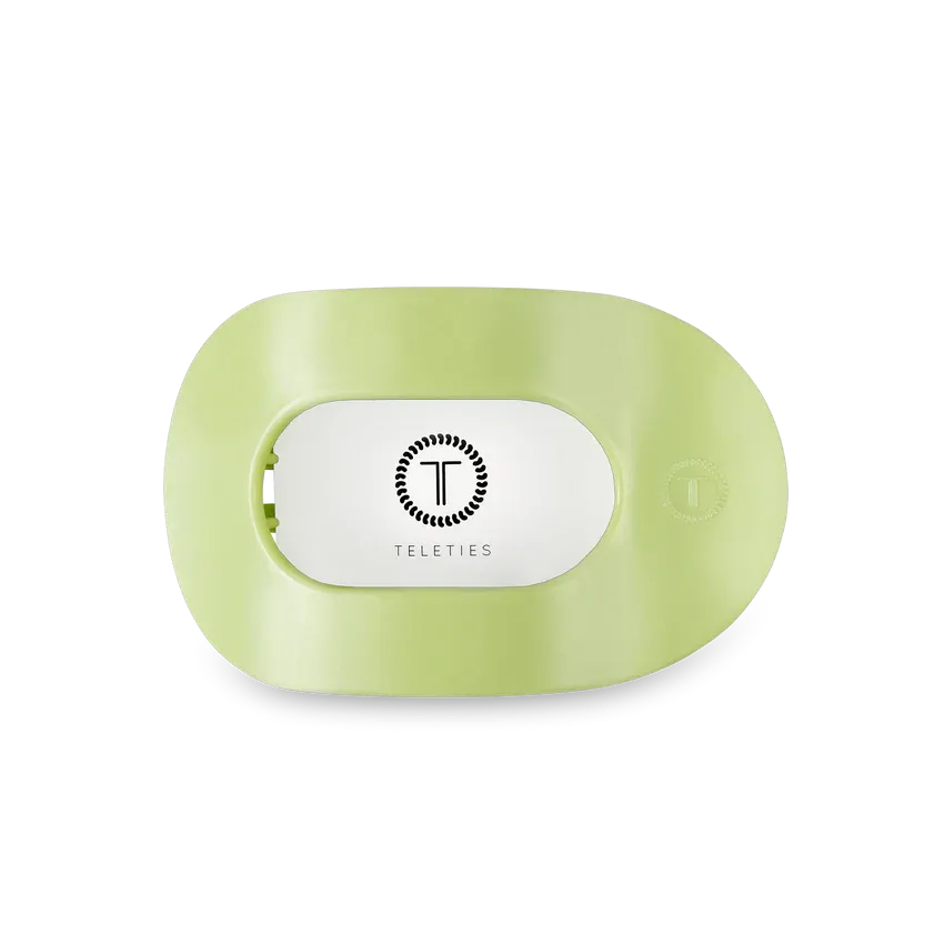 Medium Teleties Flat Oval Clip - Aloe, There!