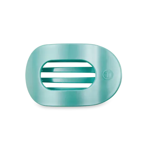 Medium Teleties Flat Oval Clip - Totally Turquoise
