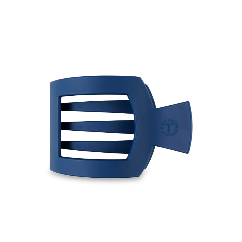 Medium Teleties Flat Square Clip - Midnight Rain Navy