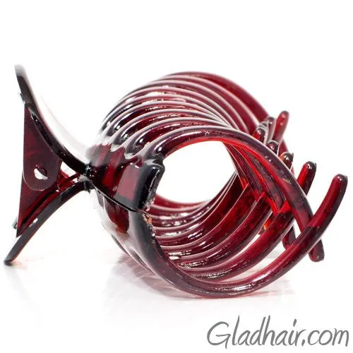 Medium Tort Sausage Shape Plastic Hair Claw