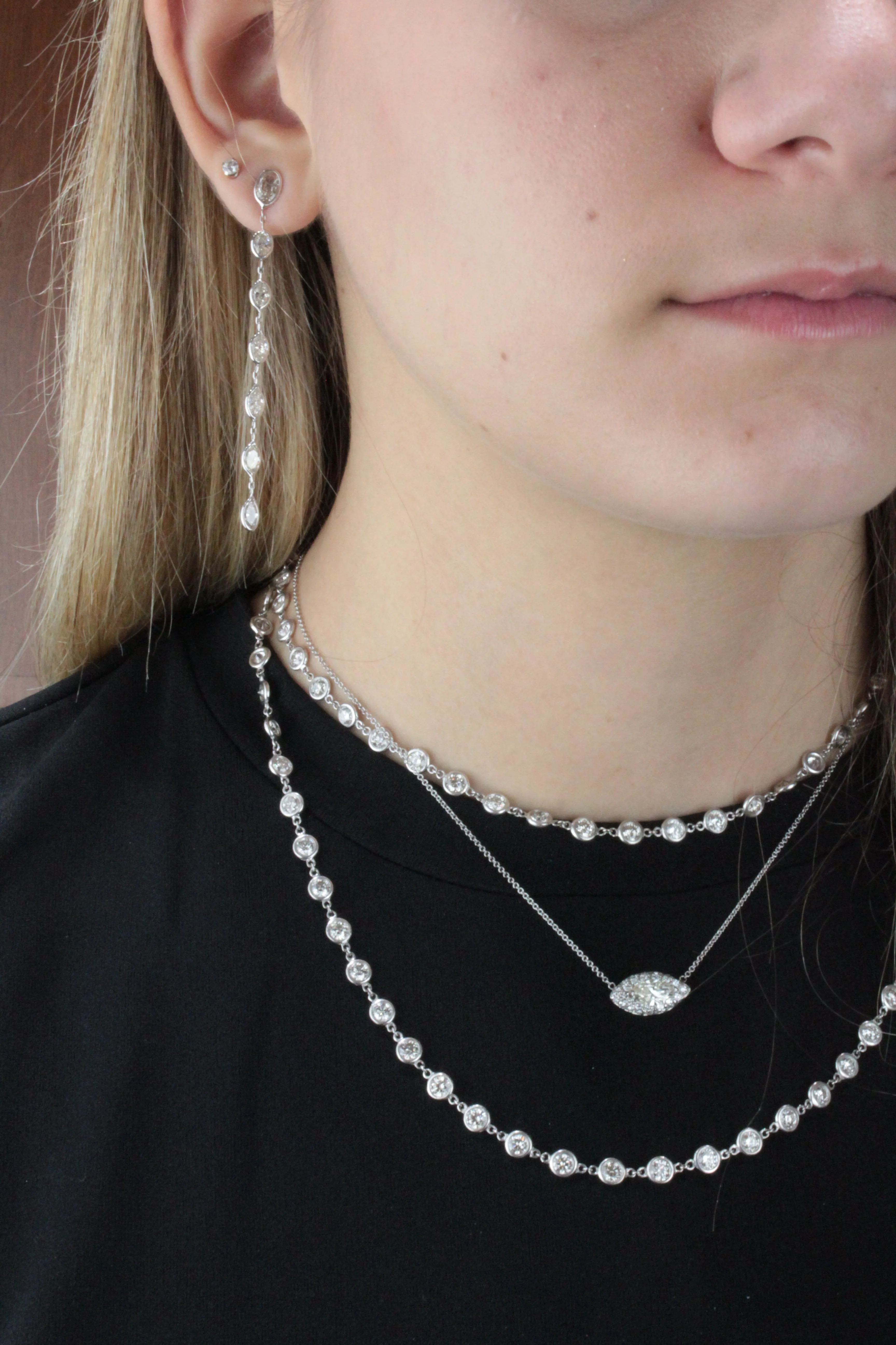Mega Eyeglass Bezel Diamond Necklace