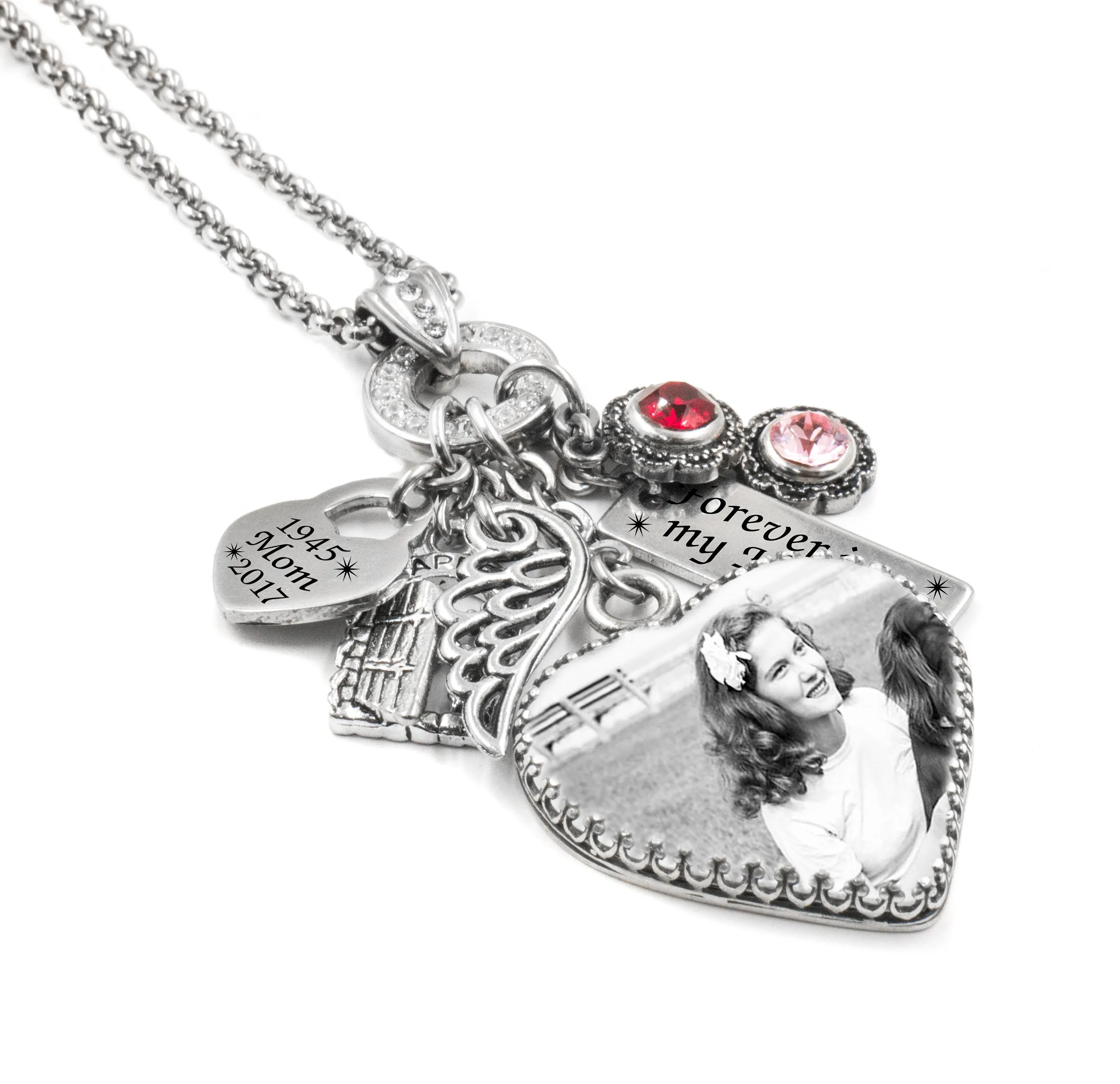 Memorial Heart Necklace in sterling silver
