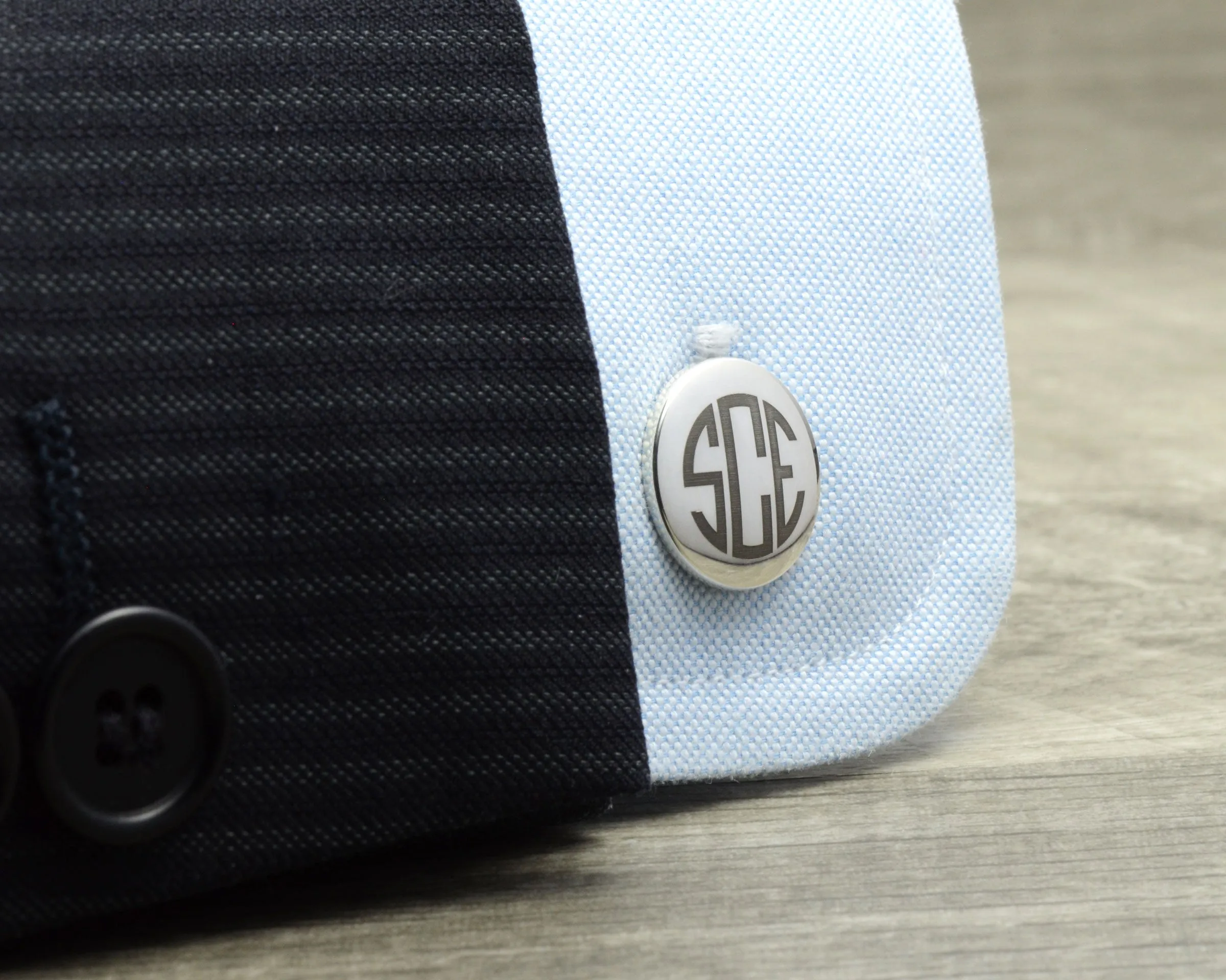 MEN'S CUSTOMIZED CUFFLINKS - STERLING SILVER