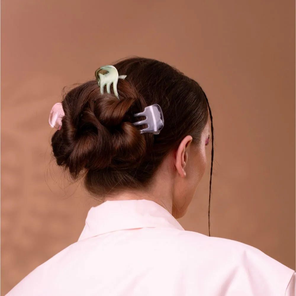 Mermaid Waves Round Trident Hair Claw Clip