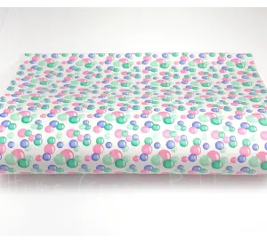 Mermaids Coordinate Pink & Green Bubbles Faux Leather Sheets USDR