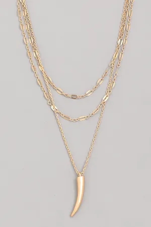 Metal Horn Charm Necklace