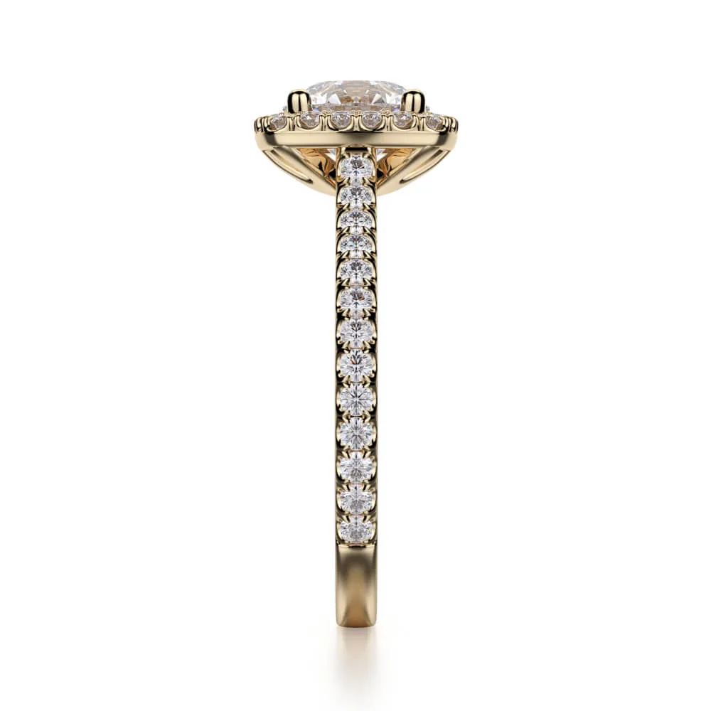 Michael M EUROPA Cushion Halo Diamond Engagement Ring R539S-1