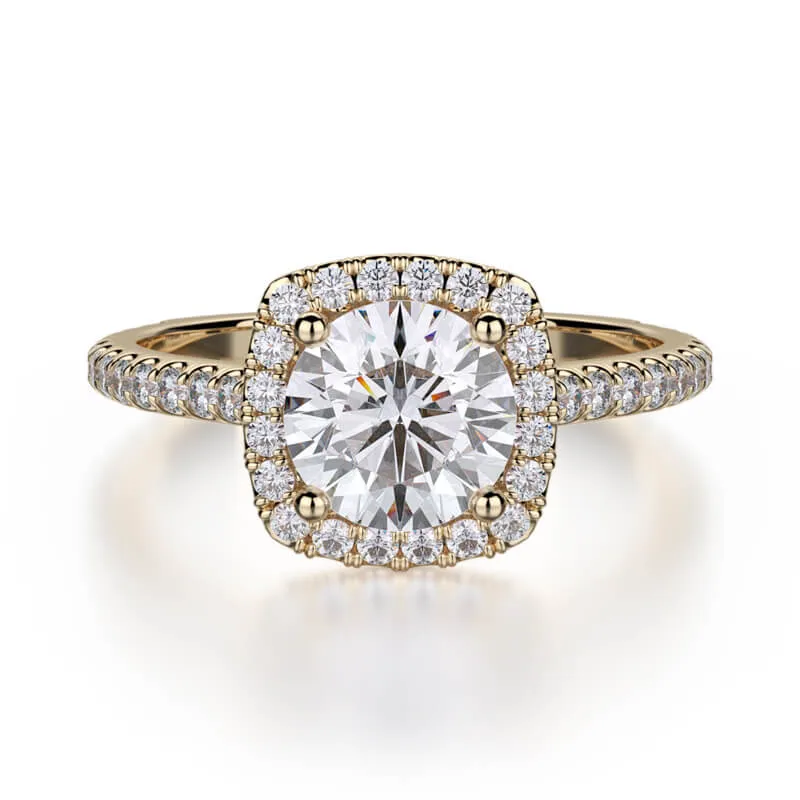 Michael M EUROPA Cushion Halo Diamond Engagement Ring R539S-1