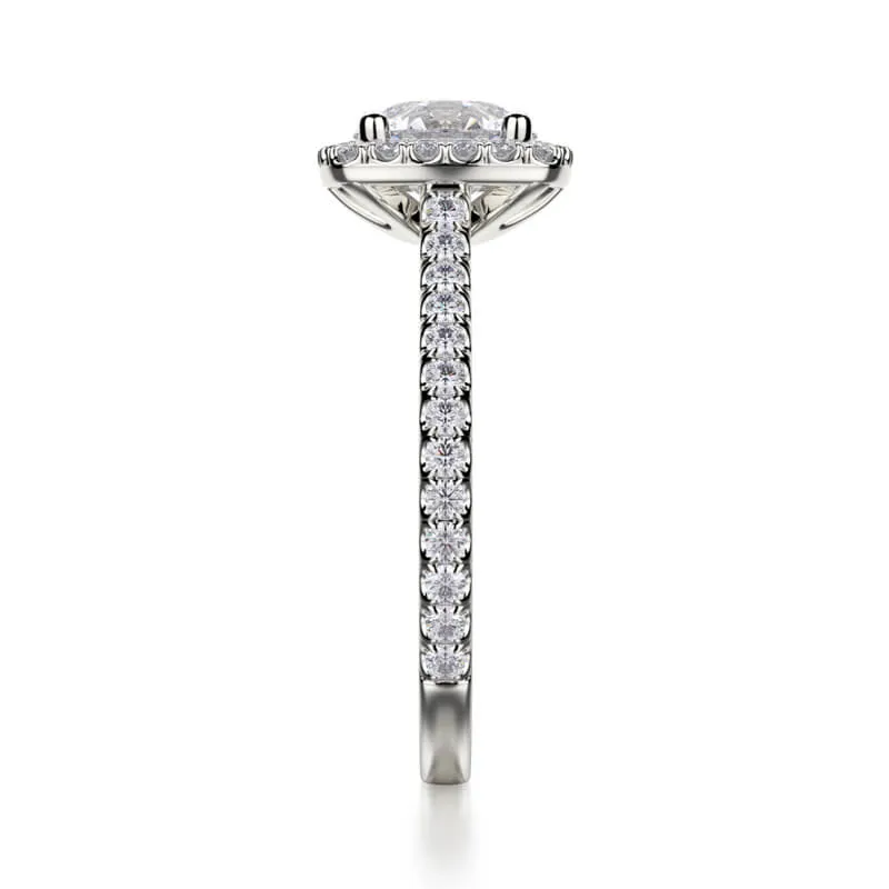 Michael M EUROPA Cushion Halo Diamond Engagement Ring R539S-1