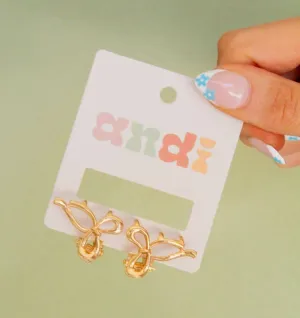 Micro Gold Bow Claw Clips