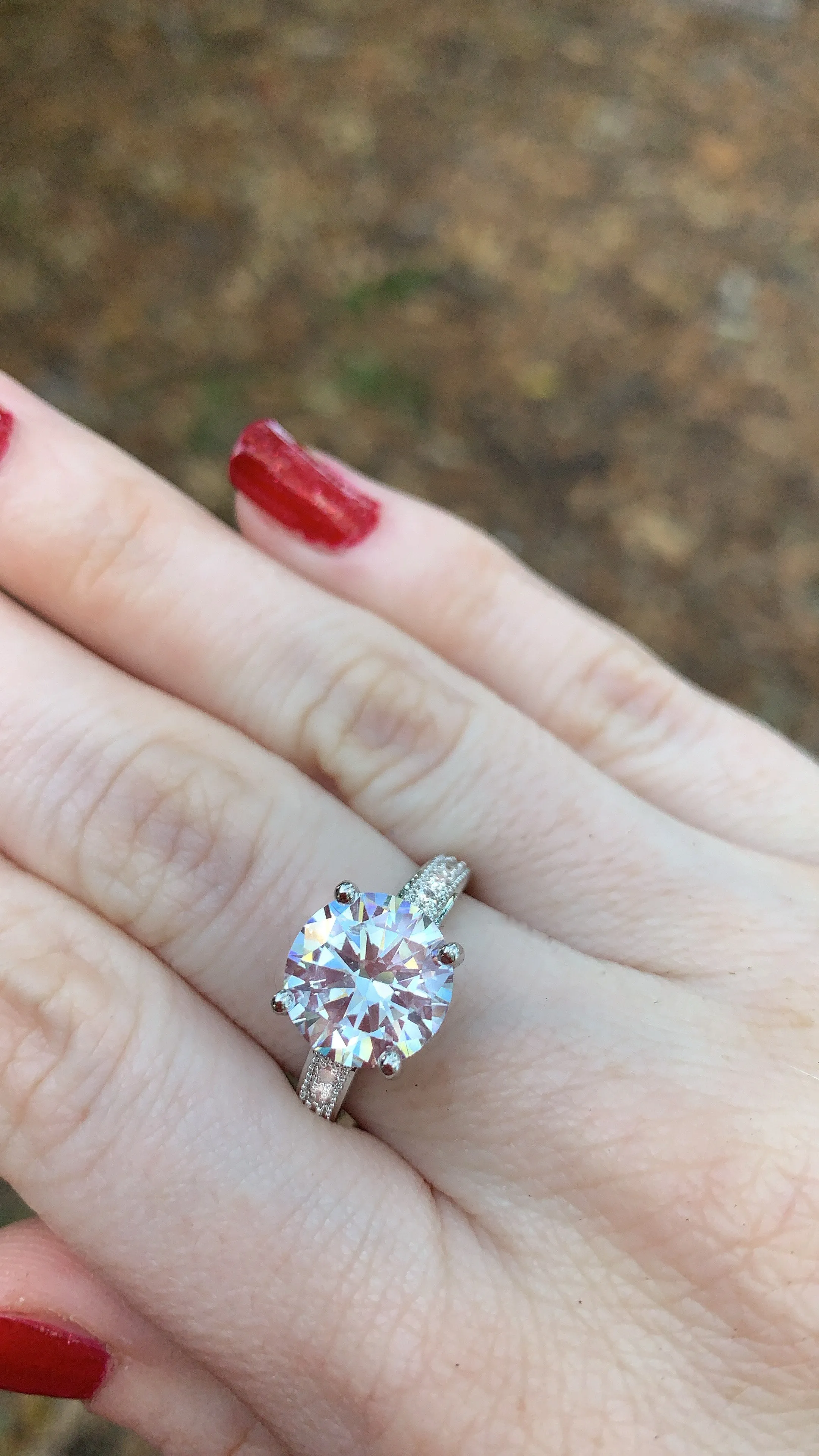 Micro-pave Cubic Zirconia Engagement Ring