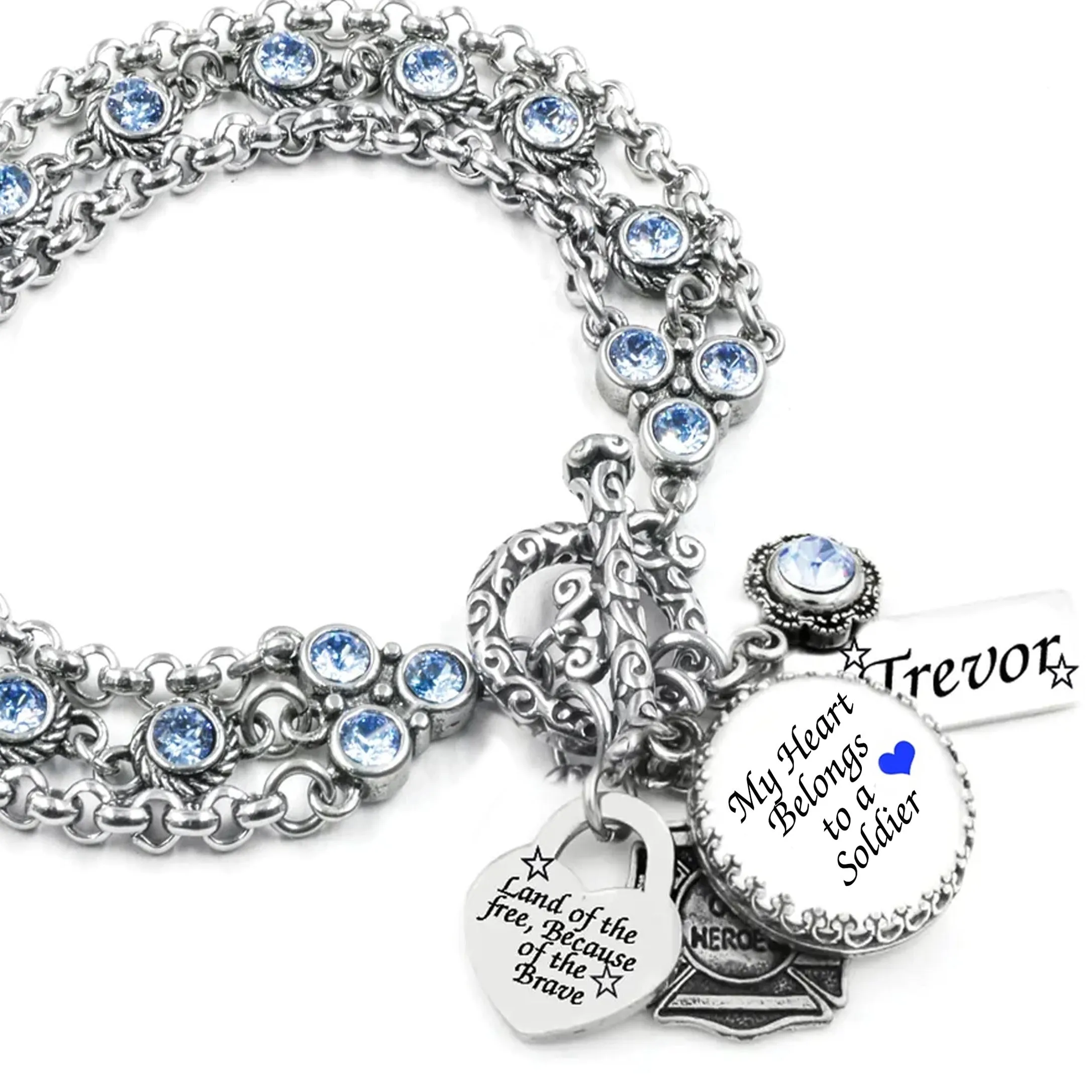 Military Daughter Charm Bracelet