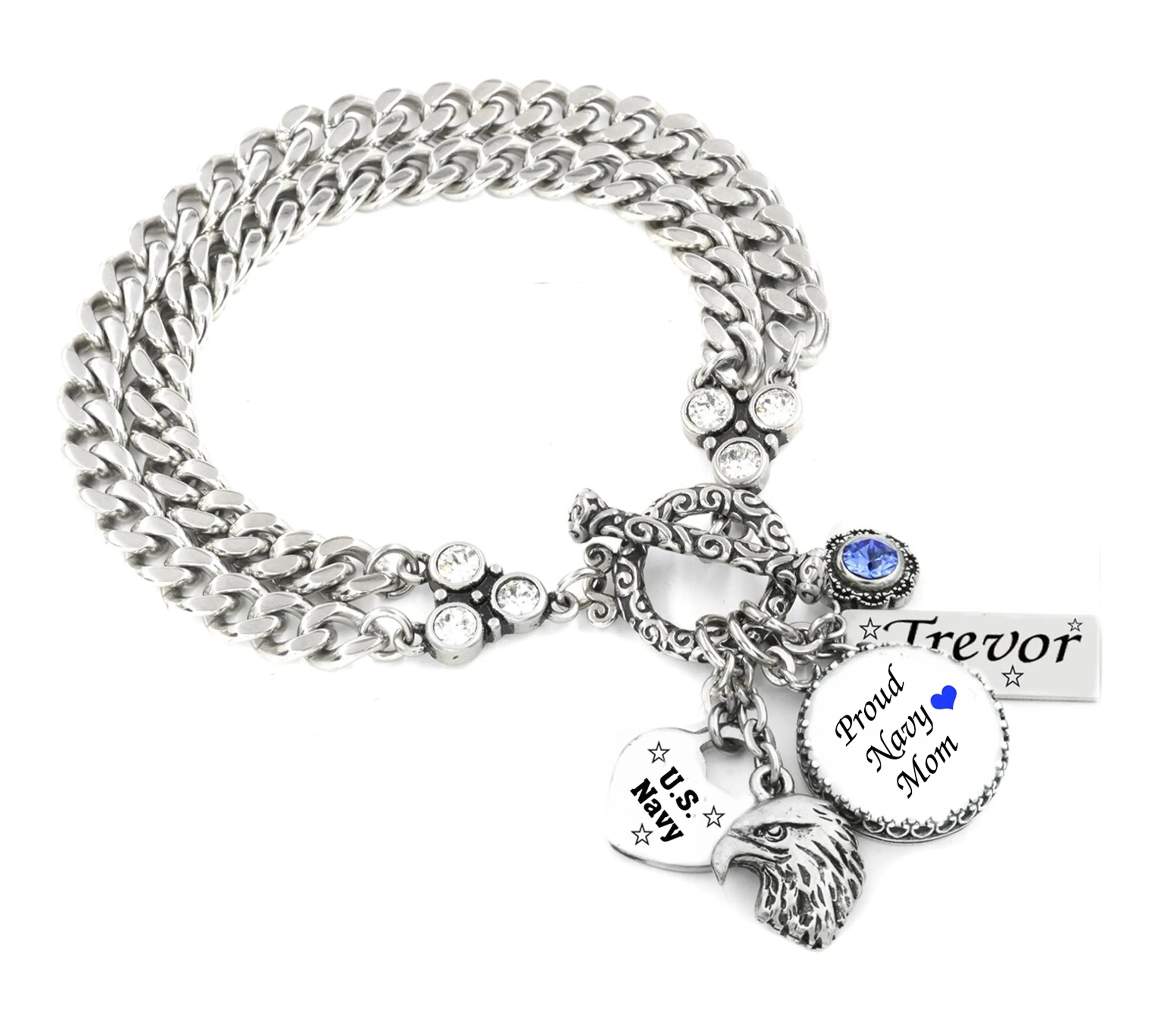 Military Mom Charm Bracelet Son or Daughter