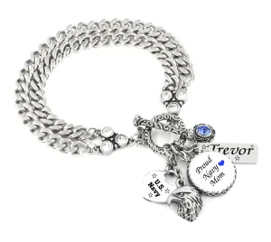 Military Mom Charm Bracelet Son or Daughter