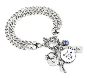 Military Navy Wife Charm Bracelet