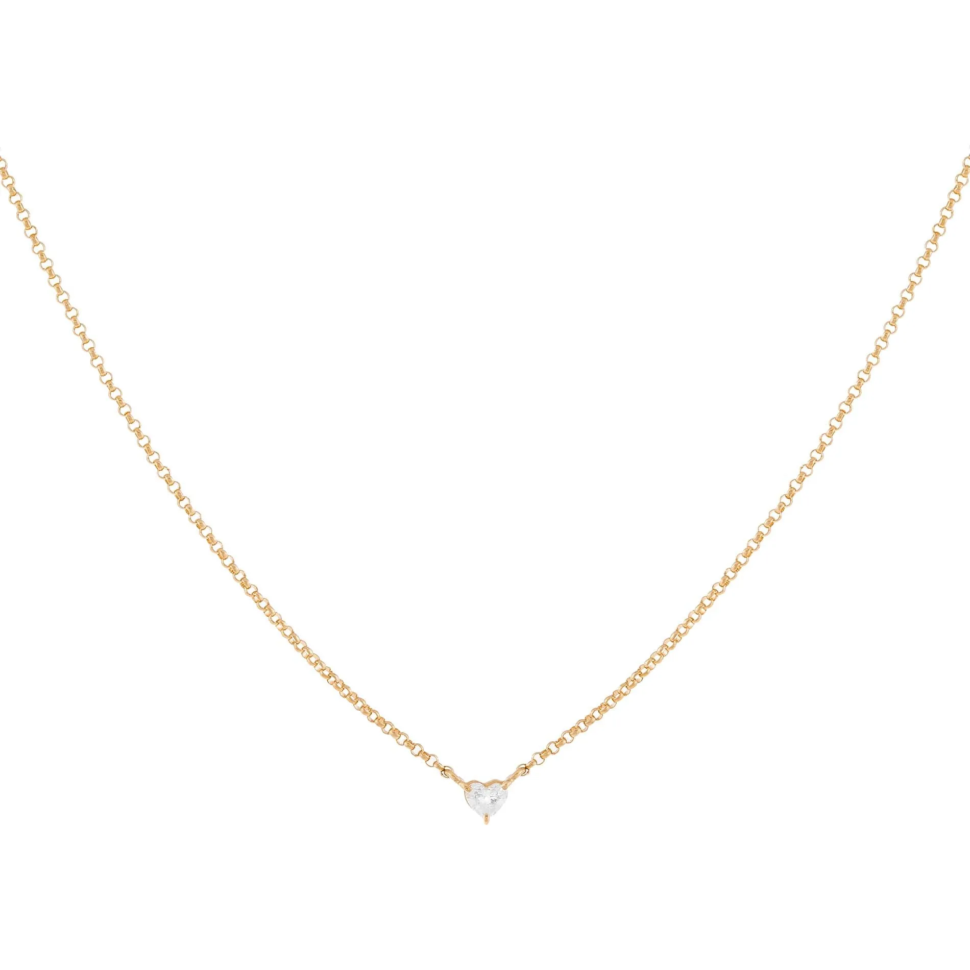 Mini Diamond Heart Necklace 14K