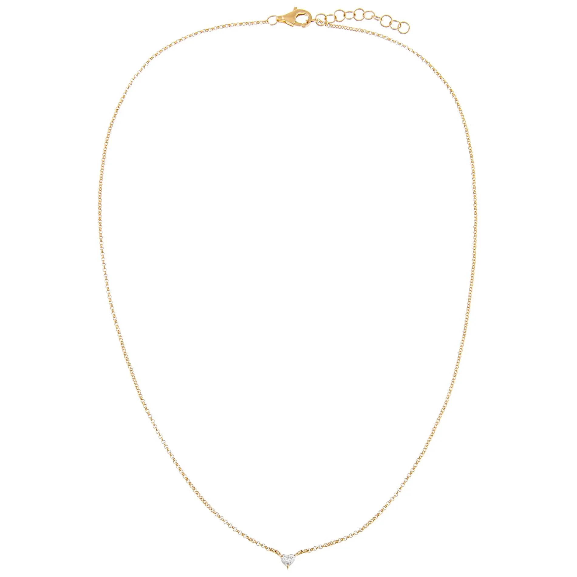 Mini Diamond Heart Necklace 14K