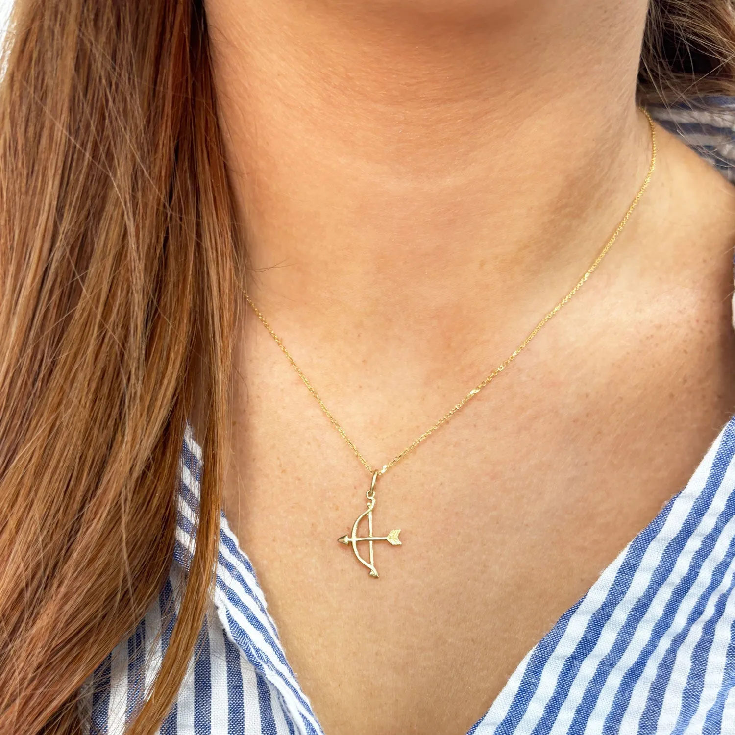 Mini Gold Bow and Arrow Charm