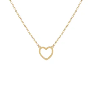 Mini Open Heart Necklace 14K
