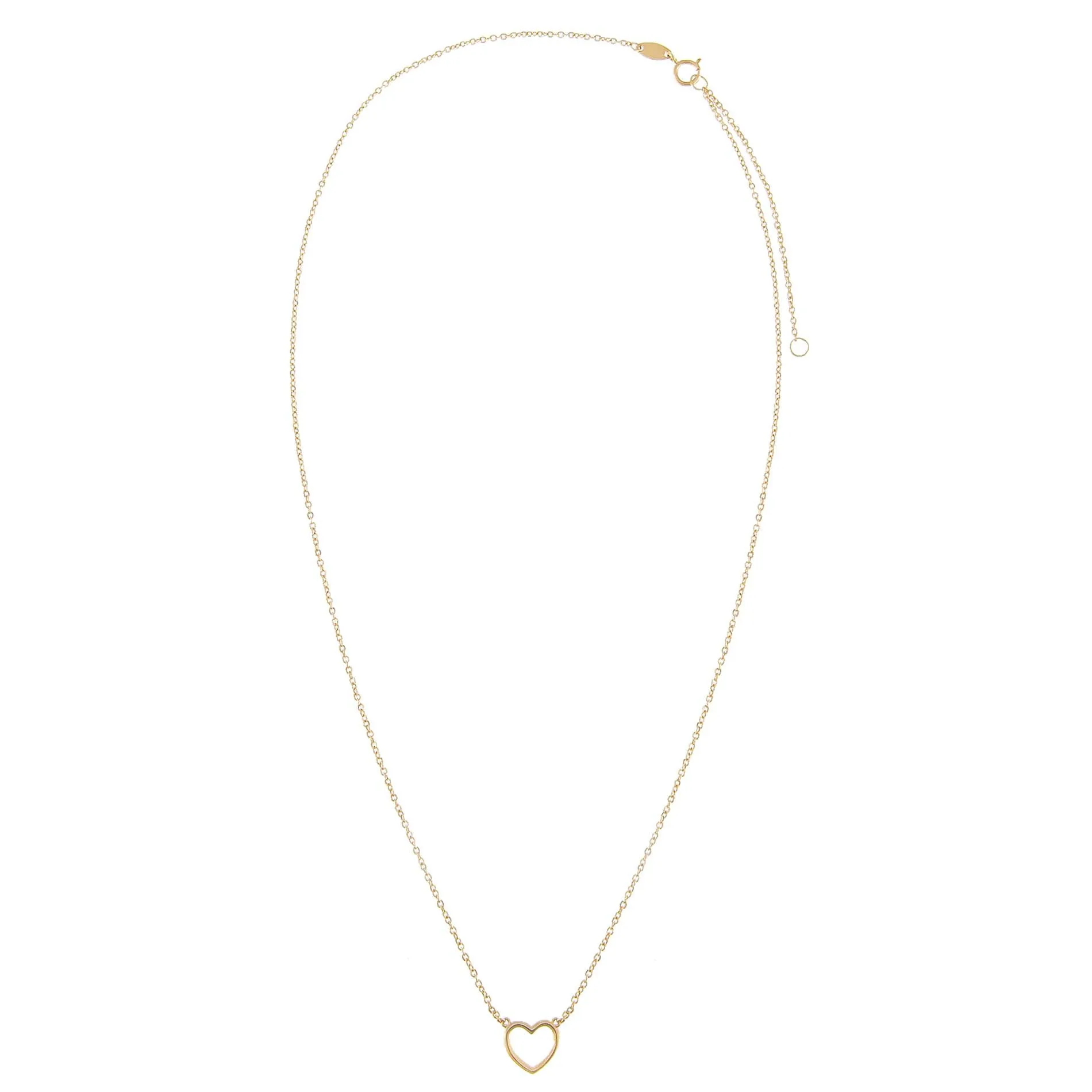 Mini Open Heart Necklace 14K