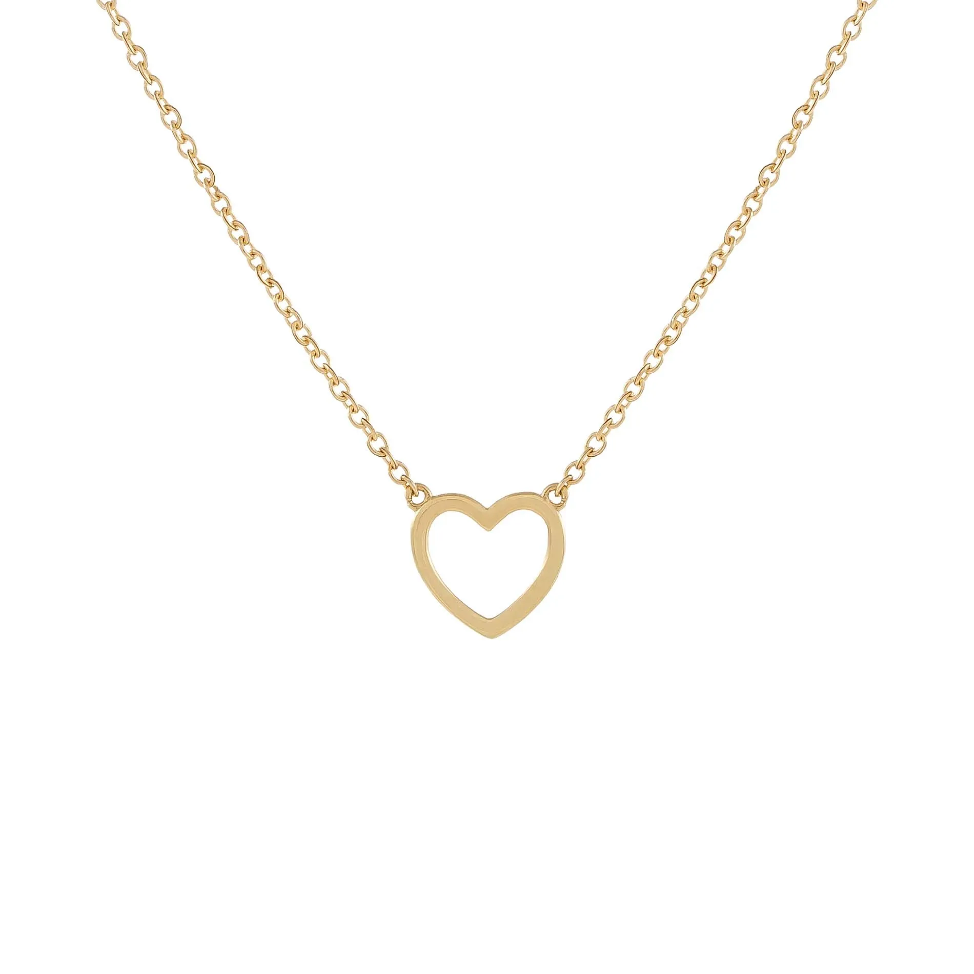 Mini Open Heart Necklace 14K