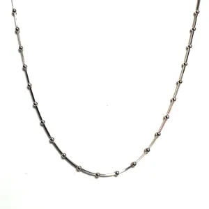 Miss Mimi Sterling Silver Rhodium Plated Italian Beaded Necklace