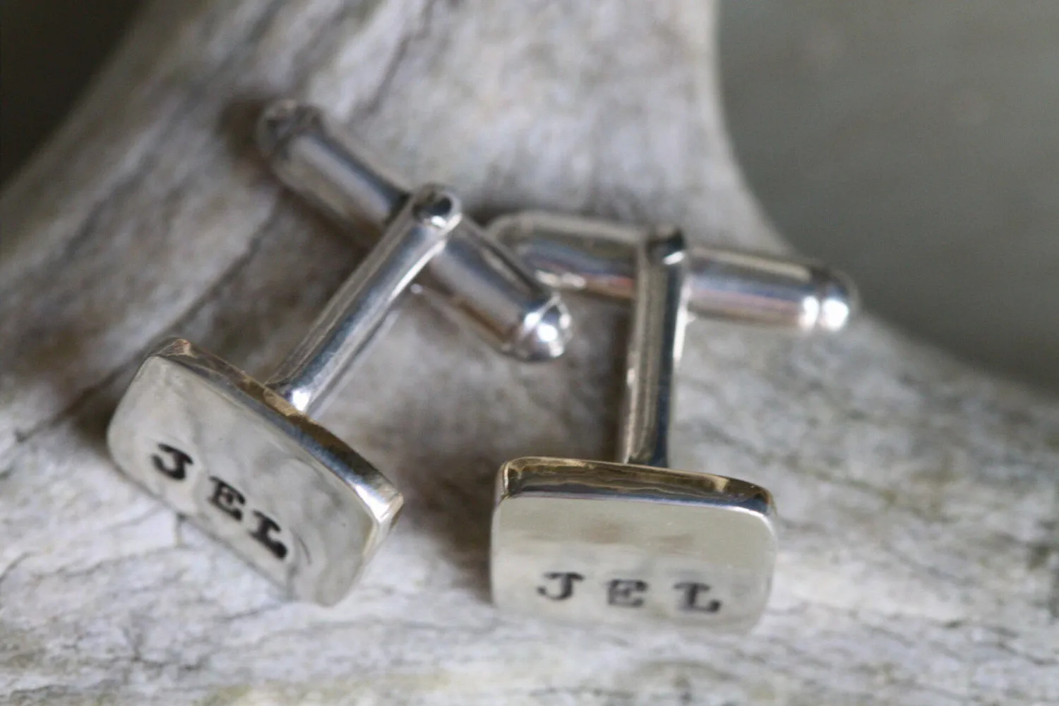Mixed Metal Monogrammed Cufflinks